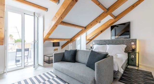 Студия Deluxe с балконом Portas do Céu Apartments