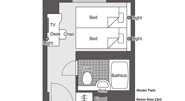 Двухместная студия Hotel New Hankyu Osaka Annex