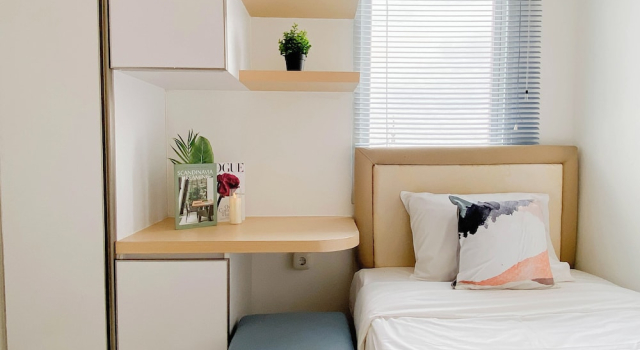 Cozy With Blue Accent 2Br At Podomoro Golf View Apartment