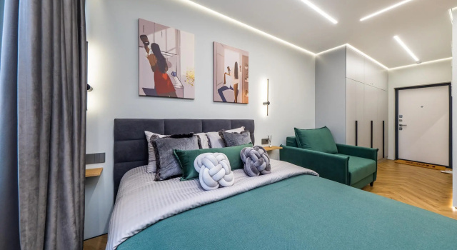 Студия с балконом Уютная двухкомнатная квартира, 40 м², три спальных места – Ваш островок комфорта в сердце Адлера!