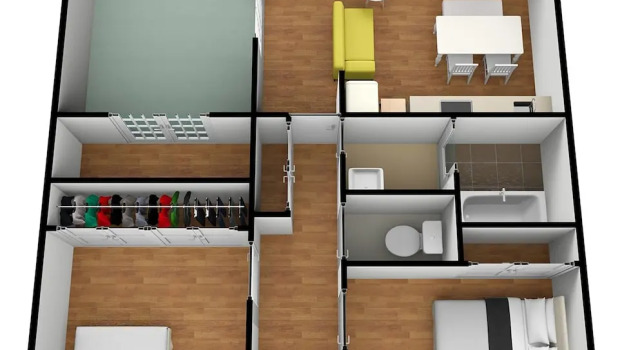 Семейные апартаменты с 3 комнатами с балконом Universal Bay Condominium