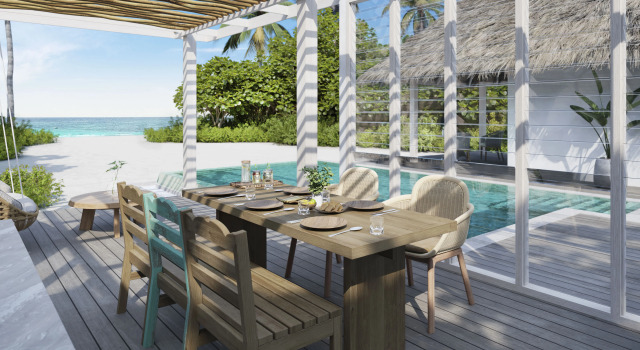 Villa Suite With Pool Beach с 3 комнатами Six Senses Kanuhura