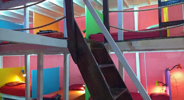 Кровать в общем номере Iguana Hostel Oaxaca