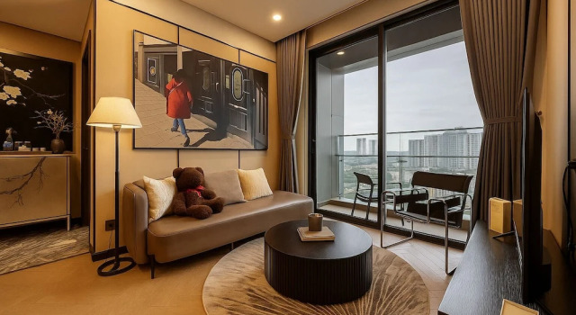 Семейные апартаменты c 1 комнатой с балконом и с видом на город Lumière Urban Residence View Landmark 81