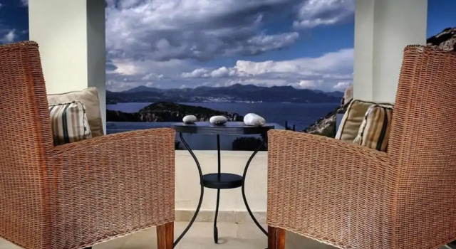 Вилла с 3 комнатами с видом на океан Villa Ouranos our dream in blue and cream with seaview and pool