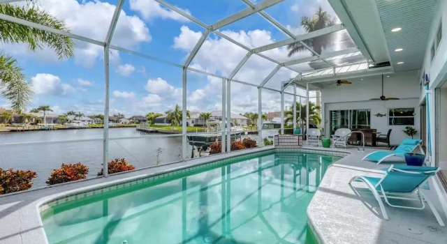 Punta Gorda Isles Private Pool Vacation Home - Waterfront Canal Views 4 Bedroom Home