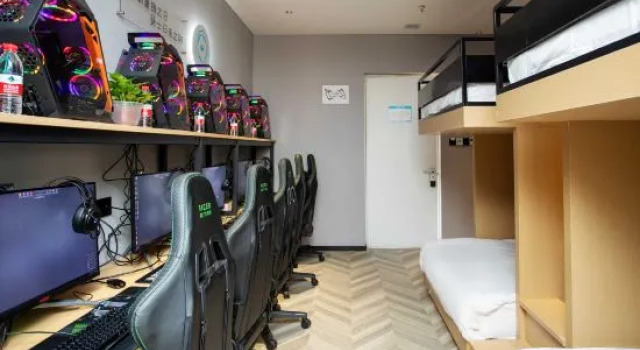 Кровать в общем номере WanYoo Esports Hotel (Shanghai Songjiang Wanda)