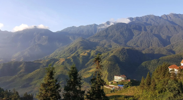 Кровать в общем номере Sapa Scenery Hotel