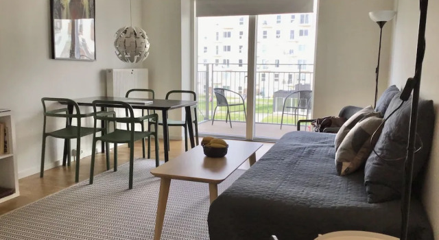 Modern One-bedroom Apartment With a Balcony in Copenhagen Ørestad, Забронировать Апартаменты/квартира Копенгаген Остров Зеландия, рядом с Вестамагер