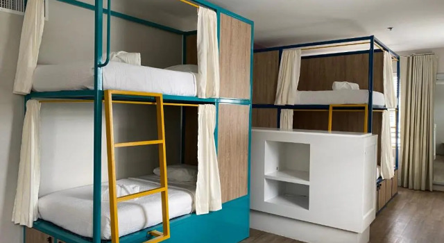 Кровать в общем номере Viajero Miami