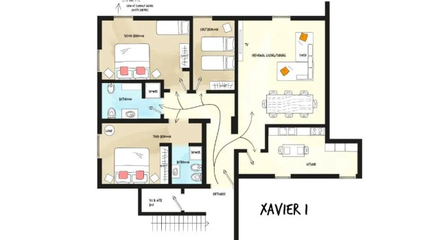 Апартаменты с 3 комнатами Alp Apartments - Xavier