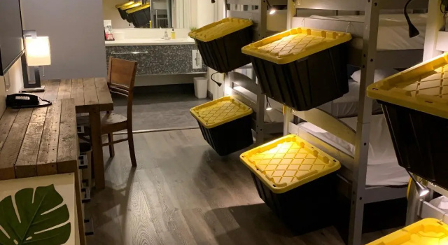 Кровать в общем номере Bposhtels Las Vegas