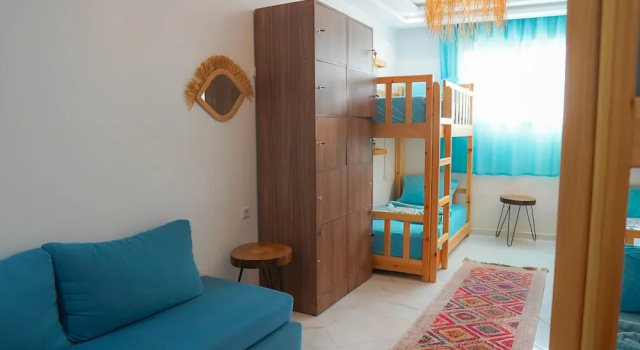 Кровать в общем номере KAZA Wave Surf camp