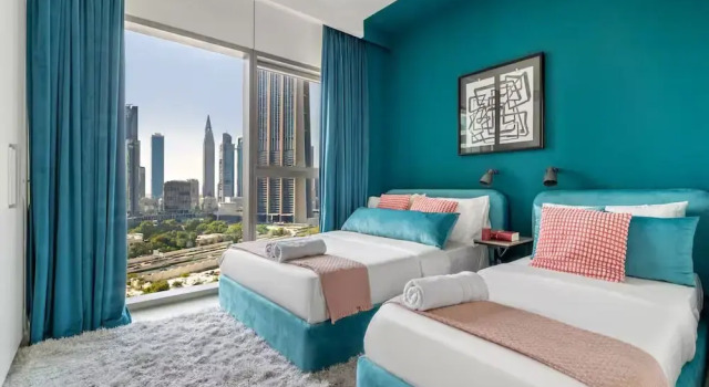 Апартаменты Comfort с 4 комнатами с балконом и с видом на город Rove Haven Crown 4BR Burj Dubai Mall