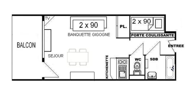 Appartement Les Saisies, 1 pièce, 4 personnes - FR-1-594-196