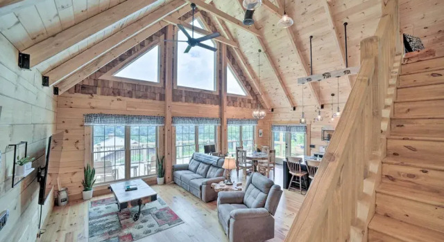 Luxe Log Cabin w/ Modern Finishes & Mtn Views