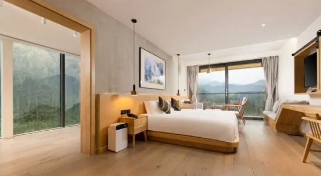 Люкс с 2 комнатами с видом на окрестности Anji Lingshang Jiangnan Tianchi Vacation Apartment