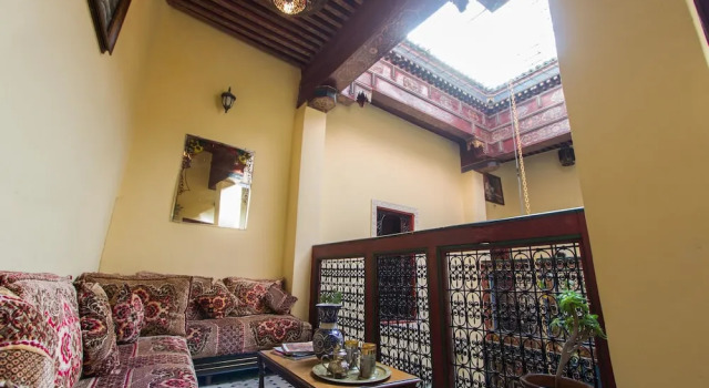 Luxo Suite 1 quarto com vista para o pátio Riad La Source Bleue