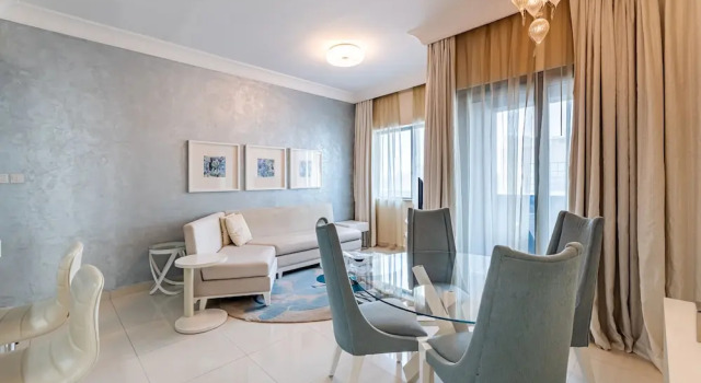 1BR Damac Maison With Burj Khalifa View, Забронировать Отель Даунтаун Дубай , рядом с Дубайский аквариум