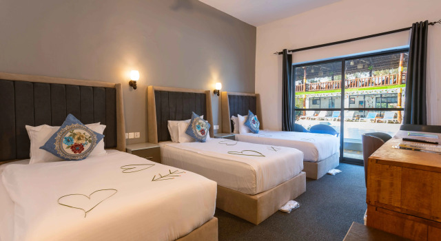 Трёхместный номер Luxury с видом на бассейн Canary Hotel & SPA