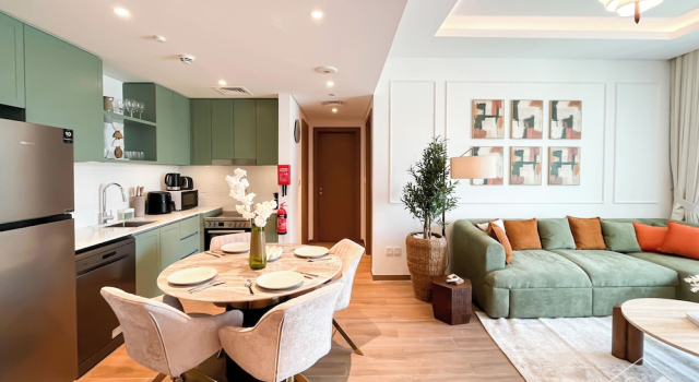 Апартаменты Chic & Cozy 1BR in Heart of City Walk
