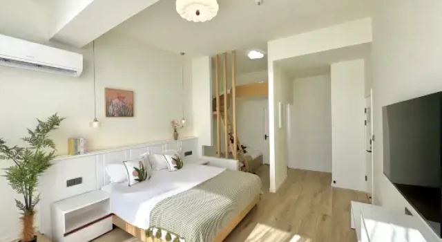 Bett im Wohnheim Panda House