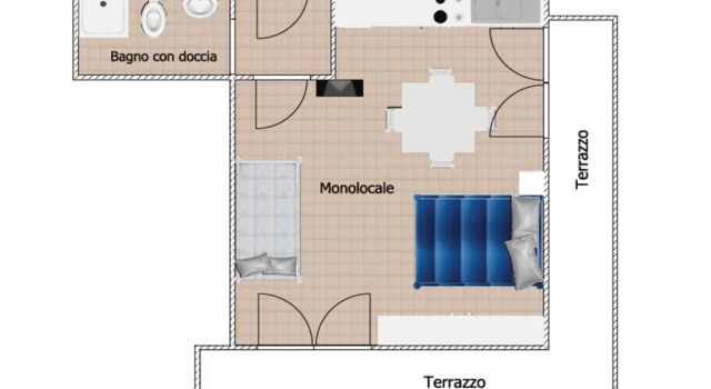 Студия с видом на море Residence Colibri