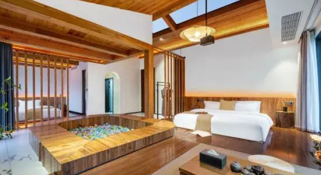 Семейный люкс Дуплекс Jingshan Zhidu Forest Hot Spring B&B (Qingcheng Back Mountain Scenic Area Branch)