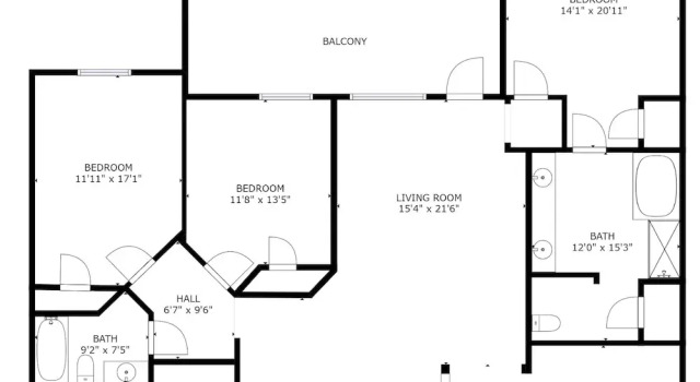 Апартаменты с 3 комнатами с балконом 4816 Cayview Ave #306
