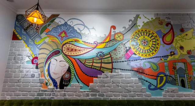 Łóżko w pokoju wieloosobowym Registan Hostel