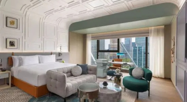 Двухместный люкс c 1 комнатой с видом на город Hotel Indigo Ningbo by IHG