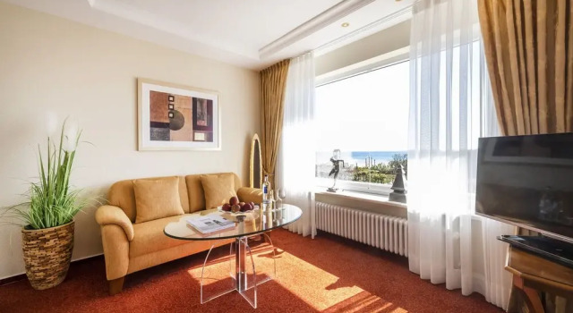 Полулюкс с балконом и с видом на море Büngers Apartment-Hotel mit Gartensauna - modern, gemütlich und strandnah