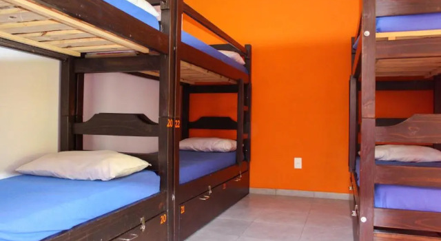 Кровать в общем номере Hostel de los Colores