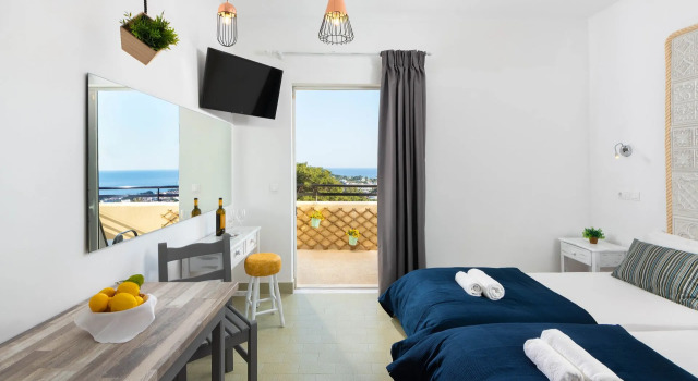 Habitación doble Estándar con vista al mar Pefkos View Apartments