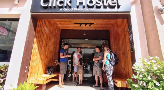 Кровать в общем номере Click Hostel