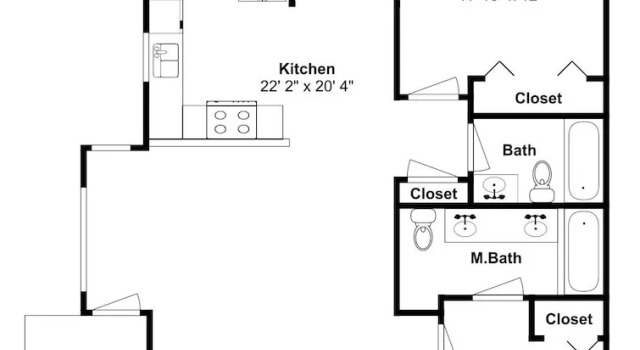 Номер Premier с 2 комнатами с балконом и с видом на внутренний двор Red Hawk Townhomes 2321