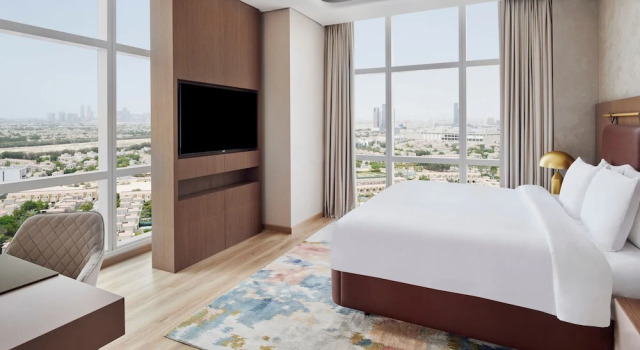 Двухместный люкс Deluxe Panoramic с видом на город Private Apartment in JVT Comfort for 4 Guests