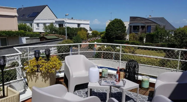 Апартаменты La terrasse, jacuzzi et vue mer à 100m de la plage