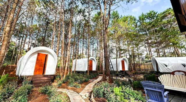 Тент с видом на сад De Vivre Homestay Măng Đen