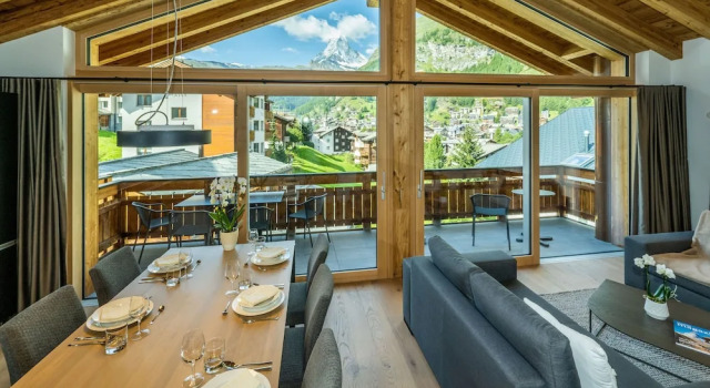 Номер Standard Пентхаус с 3 комнатами с балконом и с видом на горы Luxury Residence Colosseo Zermatt