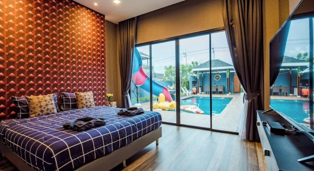 Sky Blue Private Pool Villa, Near Cham Am Beach