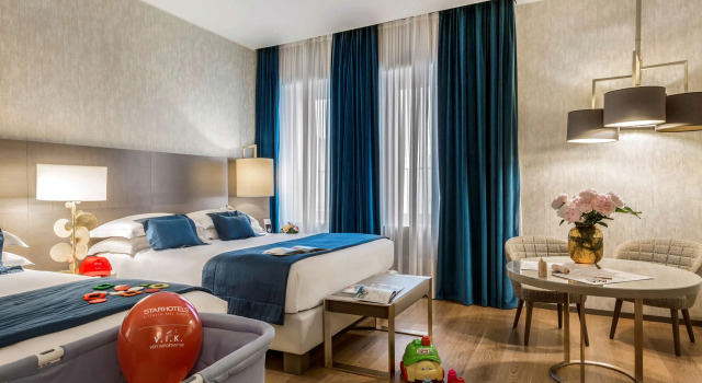 Четырёхместный номер семейный Rosa Grand Milano - Starhotels Collezione