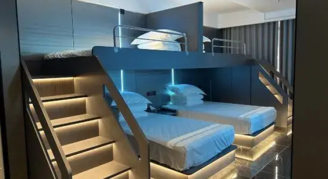 Кровать в общем номере GS1 Esports Business Hotel (Gushi Zhongyuan Road Genqin Cultural Park Branch)