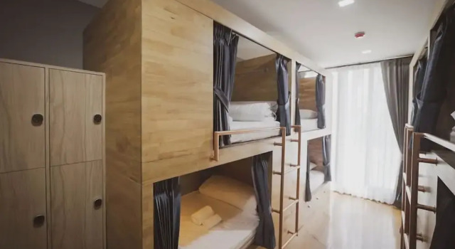Кровать в общем номере Poshtel 56