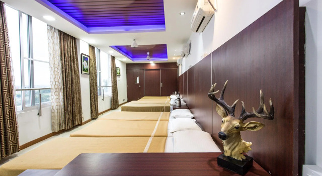 Кровать в общем номере Rajmahal Inn