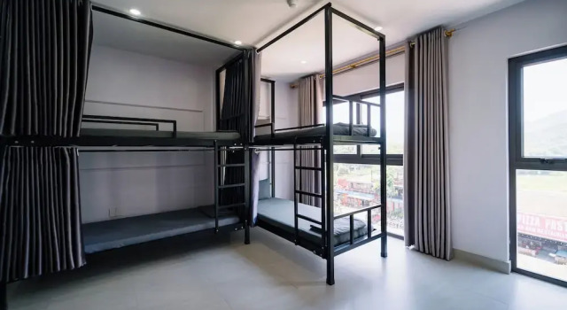 Кровать в общем номере Ha Giang Hostel