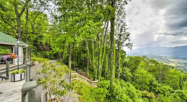 Mtn Treehouse w/ Fire Pit, Breathtaking Views, Забронировать Дом для отпуска Отели Уэйнсвилл с парковкой, Парковка
