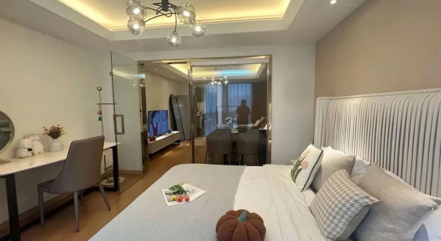 Четырёхместный семейный номер Comfort с 2 комнатами Shanghai Lerongju Boutique Apartment Metro Line 8 20meter