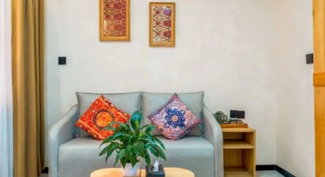 Двухместный люкс Deluxe с видом на закат Red Willow Flower ·Terrace Garden Homestay