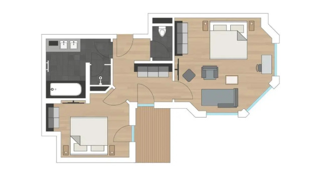 Семейный люкс с балконом Hotel das Zwölferhaus